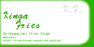 kinga fries business card